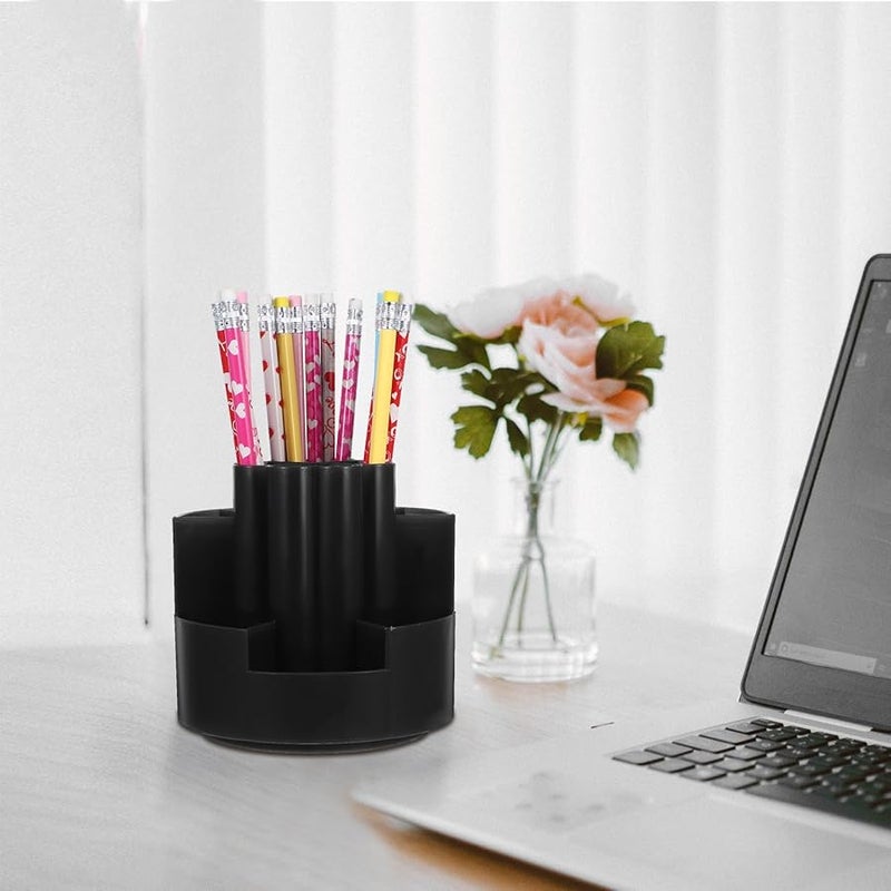 Black Rotating Pencil Holder 360 Spinning Desk Organizer Pen Storage Cup for Office Student - Image 5